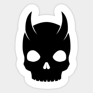 Minimalist Horned Skull - Tech Katanas on back Sticker